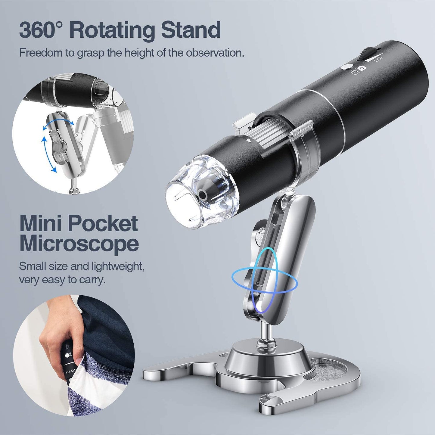 Digital LED Microscope 50x to 1000x